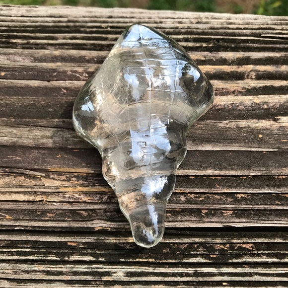 Clear Art Glass Recycled Glass Shell Seashell Nautical Paperweight - Picture 6 of 10